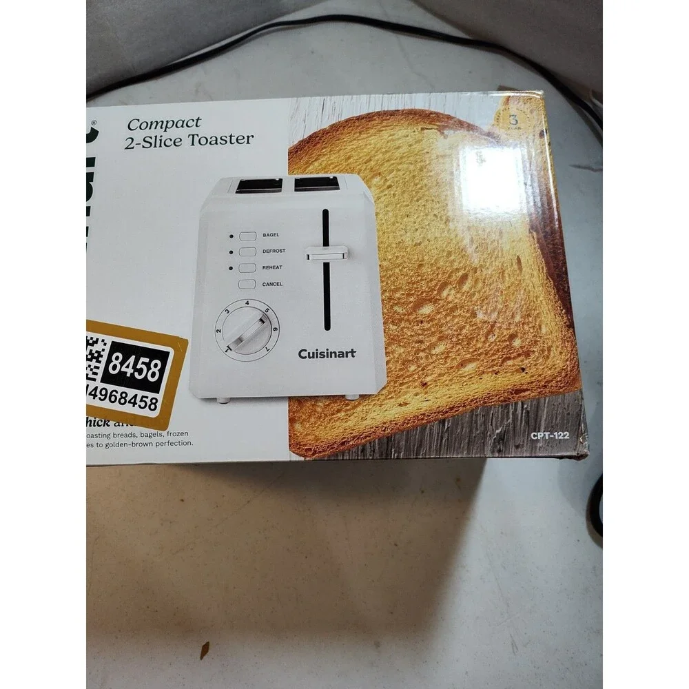 NIB Cuisinart CPT122 Compact 2 Slice Toaster - White (883)